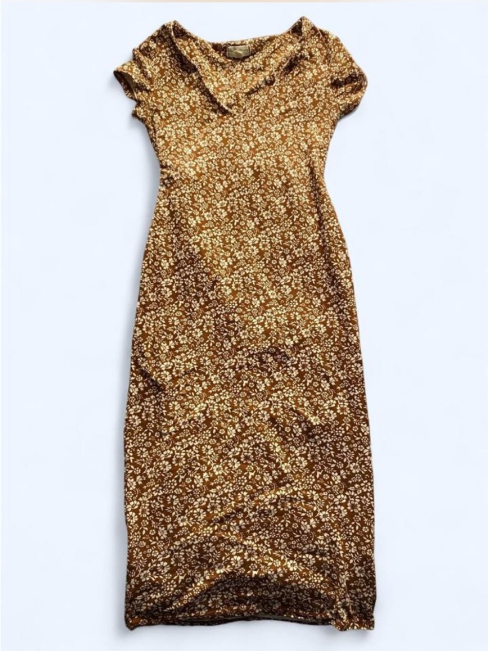 See You Monday Brown Floral Midi Dress